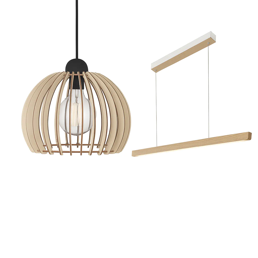 Wooden pendant lights