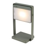 Nordlux Saulio Table Lamp Aluminium Green 3.5W 200lm - 830 Warm White | IP44 - 3-Step Dimmable - Solar