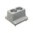 Wall Socket 3640 2-way Gray
